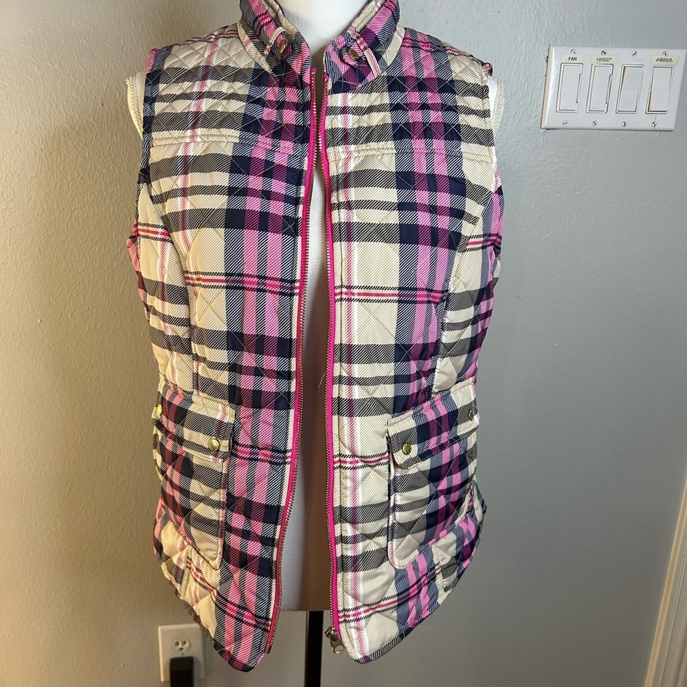 🧥 Croft & Barrow Quilted Plaid Puffer Vest – Size Large Like New - Picture 2 of 7